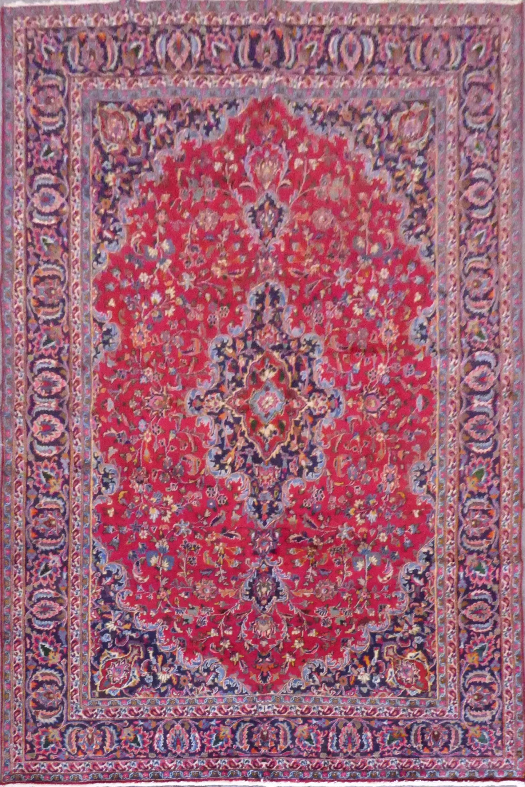 Kashan New Hand Knotted Persian Kashan Tabriz Rugs Multi Color, 8' X 11'6", Panr01254 (Red : 10686)